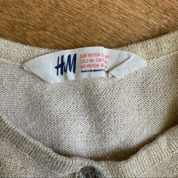 3/$10 H&M Toddler girl cropped cardigan 2-4y - Picture 2 of 4